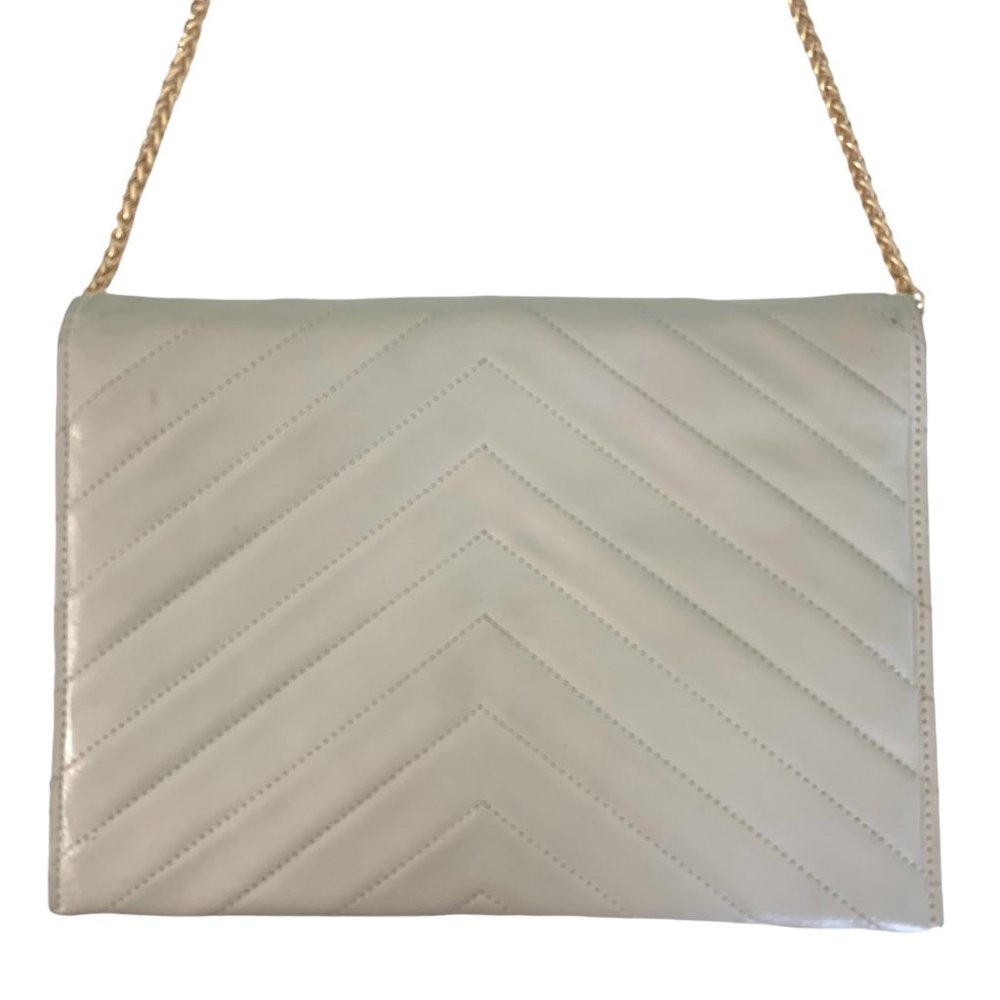 YSL Vintage Leather Quilted Clutch Bag - Picture 4 of 12